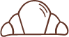 icono lineal de un croissant